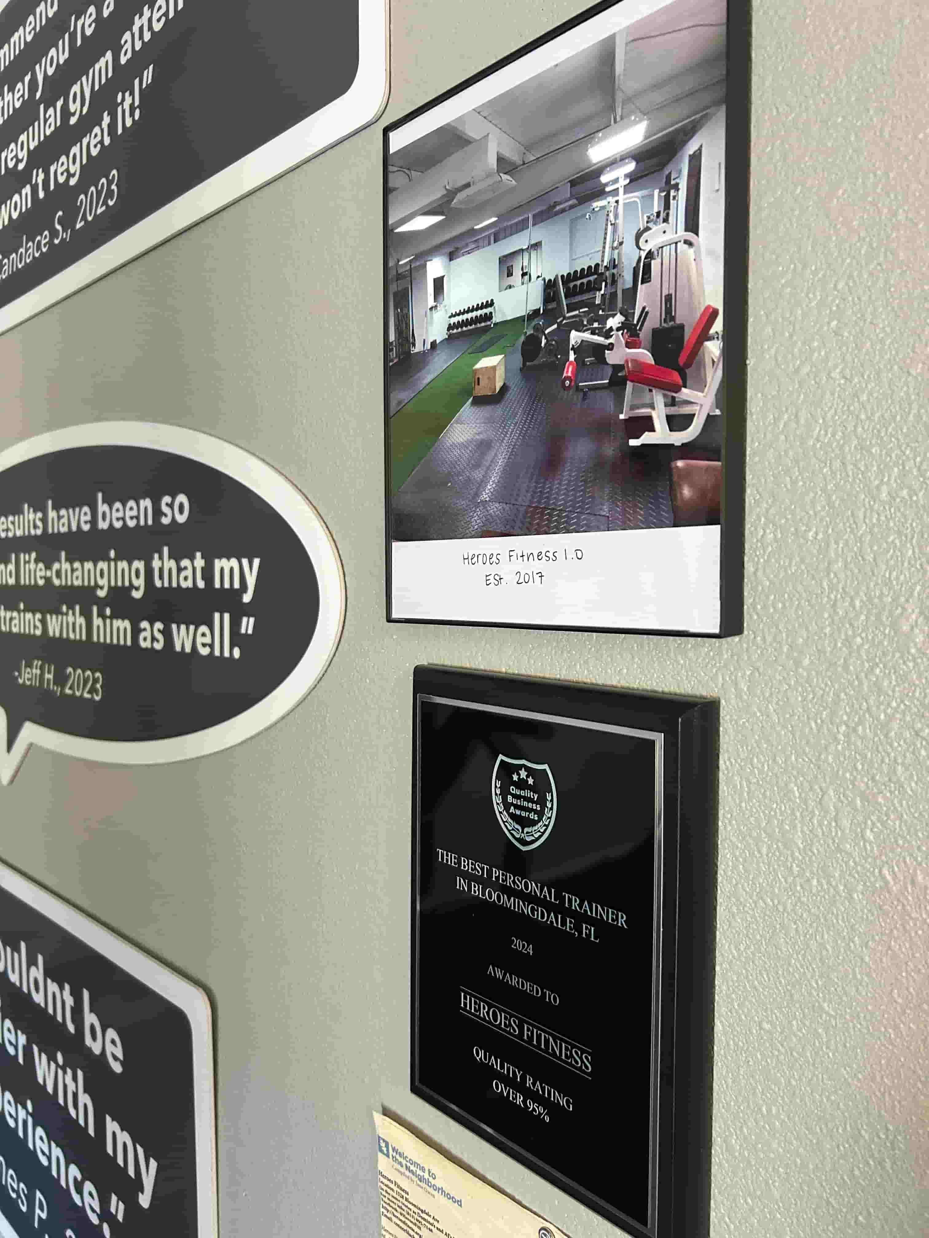 Early Heroes Fitness training space, metal building era